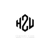 HZU letter logo design with polygon shape. HZU polygon and cube shape logo design. HZU hexagon vector logo template white and black colors. HZU monogram, business and real estate logo.