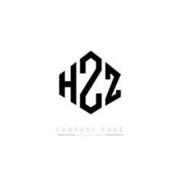 diseño de logotipo de letra hzz con forma de polígono. hzz polígono y diseño de logotipo en forma de cubo. hzz hexágono vector logo plantilla colores blanco y negro. hzz monograma, logotipo empresarial y inmobiliario.
