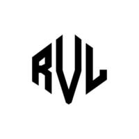 RVL letter logo design with polygon shape. RVL polygon and cube shape logo design. RVL hexagon vector logo template white and black colors. RVL monogram, business and real estate logo.