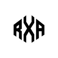 diseño de logotipo de letra rxa con forma de polígono. diseño de logotipo de forma de cubo y polígono rxa. rxa hexágono vector logo plantilla colores blanco y negro. monograma rxa, logotipo empresarial y inmobiliario.