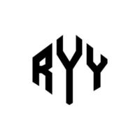 diseño de logotipo de letra ryy con forma de polígono. diseño de logotipo en forma de cubo y polígono ryy. ryy hexágono vector logo plantilla colores blanco y negro. monograma ryy, logotipo empresarial y inmobiliario.