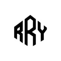RRY letter logo design with polygon shape. RRY polygon and cube shape logo design. RRY hexagon vector logo template white and black colors. RRY monogram, business and real estate logo.