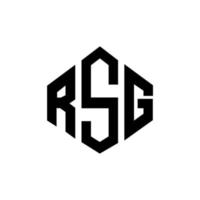 RSG letter logo design with polygon shape. RSG polygon and cube shape logo design. RSG hexagon vector logo template white and black colors. RSG monogram, business and real estate logo.