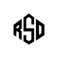 diseño de logotipo de letra rso con forma de polígono. diseño de logotipo en forma de cubo y polígono rso. rso hexágono vector logo plantilla colores blanco y negro. monograma rso, logotipo empresarial y inmobiliario.