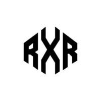 RXR letter logo design with polygon shape. RXR polygon and cube shape logo design. RXR hexagon vector logo template white and black colors. RXR monogram, business and real estate logo.