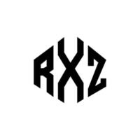 diseño de logotipo de letra rxz con forma de polígono. diseño de logotipo de forma de cubo y polígono rxz. rxz hexágono vector logo plantilla colores blanco y negro. monograma rxz, logotipo empresarial y inmobiliario.