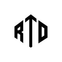 RTO letter logo design with polygon shape. RTO polygon and cube shape logo design. RTO hexagon vector logo template white and black colors. RTO monogram, business and real estate logo.