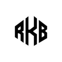 RKB letter logo design with polygon shape. RKB polygon and cube shape logo design. RKB hexagon vector logo template white and black colors. RKB monogram, business and real estate logo.
