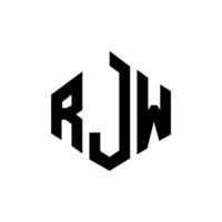 RJW letter logo design with polygon shape. RJW polygon and cube shape logo design. RJW hexagon vector logo template white and black colors. RJW monogram, business and real estate logo.