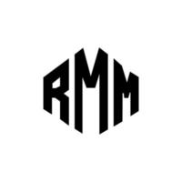 RMM letter logo design with polygon shape. RMM polygon and cube shape logo design. RMM hexagon vector logo template white and black colors. RMM monogram, business and real estate logo.