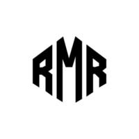 RMR letter logo design with polygon shape. RMR polygon and cube shape logo design. RMR hexagon vector logo template white and black colors. RMR monogram, business and real estate logo.