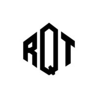 diseño de logotipo de letra rqt con forma de polígono. diseño de logotipo de forma de cubo y polígono rqt. rqt hexágono vector logo plantilla colores blanco y negro. monograma rqt, logotipo empresarial y inmobiliario.