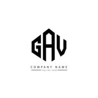 GAV letter logo design with polygon shape. GAV polygon and cube shape logo design. GAV hexagon vector logo template white and black colors. GAV monogram, business and real estate logo.