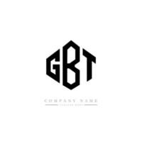 diseño de logotipo de letra gbt con forma de polígono. diseño de logotipo de forma de cubo y polígono gbt. gbt hexágono vector logo plantilla colores blanco y negro. monograma gbt, logotipo comercial y inmobiliario.