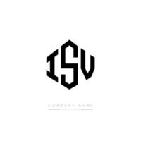 ISV letter logo design with polygon shape. ISV polygon and cube shape logo design. ISV hexagon vector logo template white and black colors. ISV monogram, business and real estate logo.