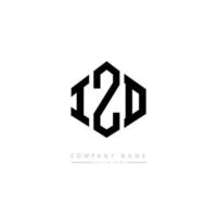 diseño de logotipo de letra izd con forma de polígono. Diseño de logotipo en forma de cubo y polígono izd. izd hexágono vector logo plantilla colores blanco y negro. monograma izd, logotipo comercial e inmobiliario.