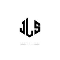 JLS letter logo design with polygon shape. JLS polygon and cube shape logo design. JLS hexagon vector logo template white and black colors. JLS monogram, business and real estate logo.