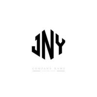 JNY letter logo design with polygon shape. JNY polygon and cube shape logo design. JNY hexagon vector logo template white and black colors. JNY monogram, business and real estate logo.