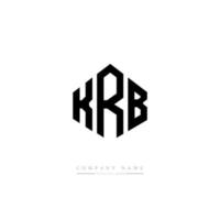 diseño de logotipo de letra krb con forma de polígono. Diseño de logotipo en forma de cubo y polígono krb. Plantilla de logotipo de vector hexagonal krb colores blanco y negro. Monograma krb, logotipo empresarial y inmobiliario.