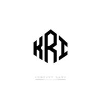 diseño de logotipo de letra kri con forma de polígono. Diseño de logotipo en forma de cubo y polígono kri. kri hexágono vector logo plantilla colores blanco y negro. monograma kri, logotipo empresarial y inmobiliario.