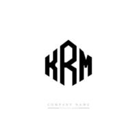 diseño de logotipo de letra krm con forma de polígono. diseño de logotipo en forma de cubo y polígono krm. krm hexágono vector logo plantilla colores blanco y negro. monograma krm, logotipo comercial e inmobiliario.