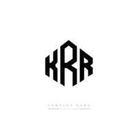 KRR letter logo design with polygon shape. KRR polygon and cube shape logo design. KRR hexagon vector logo template white and black colors. KRR monogram, business and real estate logo.