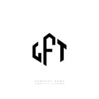 LFT letter logo design with polygon shape. LFT polygon and cube shape logo design. LFT hexagon vector logo template white and black colors. LFT monogram, business and real estate logo.