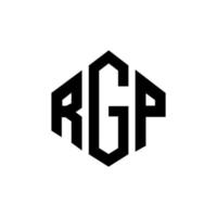 diseño de logotipo de letra rgp con forma de polígono. diseño de logotipo de forma de cubo y polígono rgp. rgp hexágono vector logo plantilla colores blanco y negro. monograma rgp, logotipo empresarial y inmobiliario.