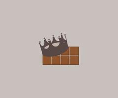chocolate queen with crown logo vector