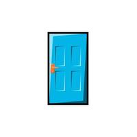 puerta de vector de ilustración con color azul