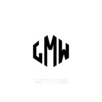 LMW letter logo design with polygon shape. LMW polygon and cube shape logo design. LMW hexagon vector logo template white and black colors. LMW monogram, business and real estate logo.