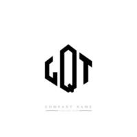 LQT letter logo design with polygon shape. LQT polygon and cube shape logo design. LQT hexagon vector logo template white and black colors. LQT monogram, business and real estate logo.