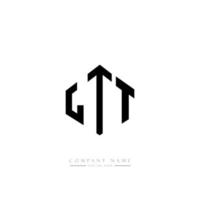 LTT letter logo design with polygon shape. LTT polygon and cube shape logo design. LTT hexagon vector logo template white and black colors. LTT monogram, business and real estate logo.