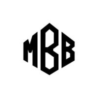 MBB letter logo design with polygon shape. MBB polygon and cube shape logo design. MBB hexagon vector logo template white and black colors. MBB monogram, business and real estate logo.