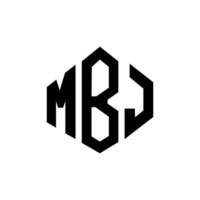 MBJ letter logo design with polygon shape. MBJ polygon and cube shape logo design. MBJ hexagon vector logo template white and black colors. MBJ monogram, business and real estate logo.