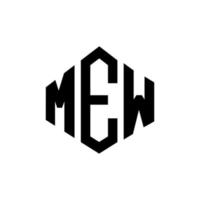 diseño de logotipo de letra mew con forma de polígono. nuevo diseño de logotipo en forma de polígono y cubo. mew hexágono vector logo plantilla colores blanco y negro. maullido monograma, logotipo empresarial y inmobiliario.