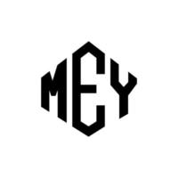 MEY letter logo design with polygon shape. MEY polygon and cube shape logo design. MEY hexagon vector logo template white and black colors. MEY monogram, business and real estate logo.