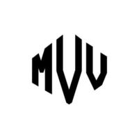 MVV letter logo design with polygon shape. MVV polygon and cube shape logo design. MVV hexagon vector logo template white and black colors. MVV monogram, business and real estate logo.