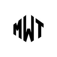 MWT letter logo design with polygon shape. MWT polygon and cube shape logo design. MWT hexagon vector logo template white and black colors. MWT monogram, business and real estate logo.