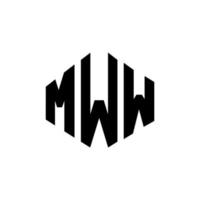 MWW letter logo design with polygon shape. MWW polygon and cube shape logo design. MWW hexagon vector logo template white and black colors. MWW monogram, business and real estate logo.