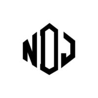 NDJ letter logo design with polygon shape. NDJ polygon and cube shape logo design. NDJ hexagon vector logo template white and black colors. NDJ monogram, business and real estate logo.
