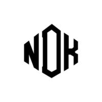 diseño de logotipo de letra ndk con forma de polígono. Diseño de logotipo en forma de cubo y polígono ndk. ndk hexagon vector logo plantilla colores blanco y negro. Monograma ndk, logotipo empresarial y inmobiliario.