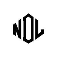 NDL letter logo design with polygon shape. NDL polygon and cube shape logo design. NDL hexagon vector logo template white and black colors. NDL monogram, business and real estate logo.