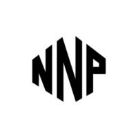 NNP letter logo design with polygon shape. NNP polygon and cube shape logo design. NNP hexagon vector logo template white and black colors. NNP monogram, business and real estate logo.