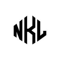 diseño de logotipo de letra nkl con forma de polígono. diseño de logotipo en forma de cubo y polígono nkl. nkl hexagon vector logo plantilla colores blanco y negro. Monograma nkl, logotipo empresarial y inmobiliario.