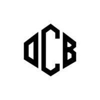 OCB letter logo design with polygon shape. OCB polygon and cube shape logo design. OCB hexagon vector logo template white and black colors. OCB monogram, business and real estate logo.