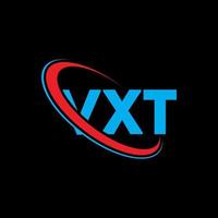 VXT logo. VXT letter. VXT letter logo design. Initials VXT logo linked with circle and uppercase monogram logo. VXT typography for technology, business and real estate brand. vector