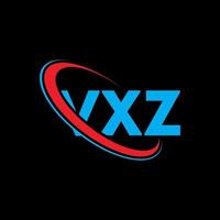 logotipo de vxz. letra vxz. diseño del logotipo de la letra vxz. logotipo de iniciales vxz vinculado con círculo y logotipo de monograma en mayúsculas. tipografía vxz para tecnología, negocios y marca inmobiliaria. vector