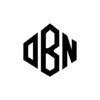 OBN letter logo design with polygon shape. OBN polygon and cube shape logo design. OBN hexagon vector logo template white and black colors. OBN monogram, business and real estate logo.