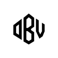 diseño de logotipo de letra obv con forma de polígono. obv polígono y diseño de logotipo en forma de cubo. obv hexágono vector logo plantilla colores blanco y negro. monograma obv, logotipo comercial e inmobiliario.